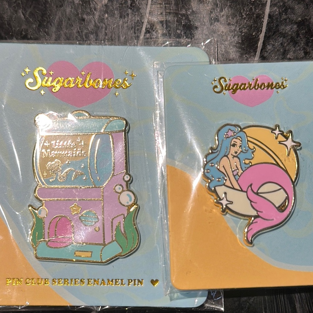 Sugarbones Enamel Pin Set - Pink and Purple